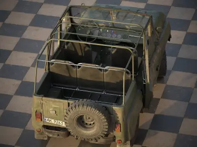 UAZ car PBR 4k 2k 1k 3d model Low-poly 3D model