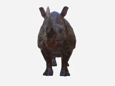 Rhino Low Polygon Art Animal Low-poly 3D model