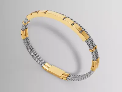 Luxury Braided Cable Bracelet  Modern Jewelry 3D Model STL 3D print model