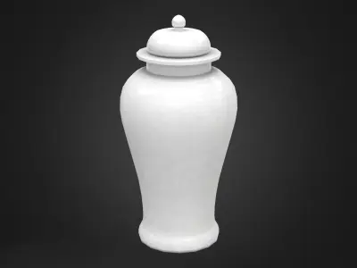 Chinoserie Vase Low-poly 3D model