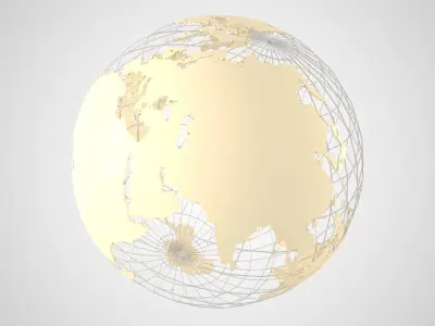 Globe News Skeleton Pale Sand Color 3D model