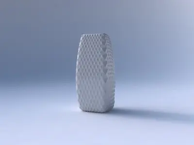 Vase arc rectangle with grid piramides 3D print model