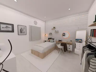 INTERIOR BEDROOM  SCANDINAVIAN 3D model