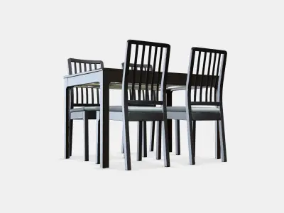 EKEDALEN - EKEDALEN Table and 4 chairs 1 Low-poly 3D model