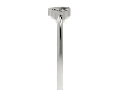  Basel ring with Pear diamond 3D print model