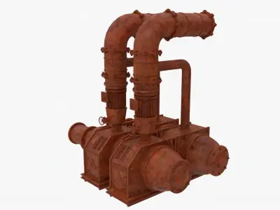 Rusty factory exhaust pipe 3D model