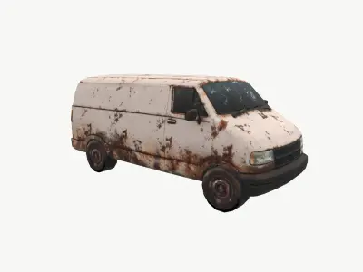 Apocalyptic Van Low-poly 3D model