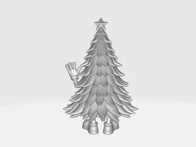 Festive Christmas Tree Character Holiday Mascot Figurine  3D print model