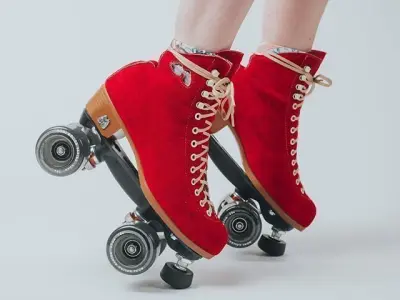 Roller Skates Retro Red Moxi Lolly Poppy 3D model