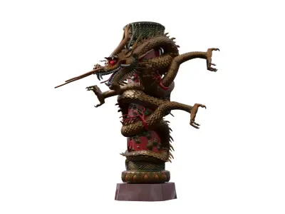 Chinese Dragon Column 3D model
