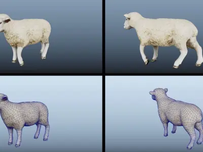 11 Farm - Domestic Animal Models Pack Low-poly  Low-poly 3D model