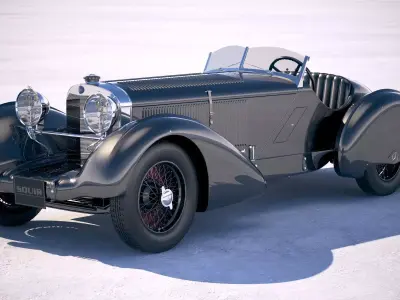 Mercedes 710 SSK Trossi Roadster 1930 bonneville 3D model