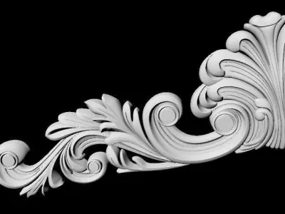 Central decor ornament for furniture 3D model 877