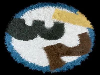 Round rug 01 3D model
