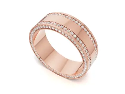 Mens Diamond Wedding Eternity Band 3D print model