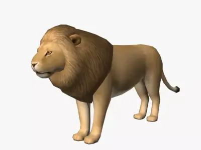 Lion Male Low-poly 3D model