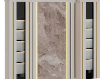 Decor wall with columns 3D model