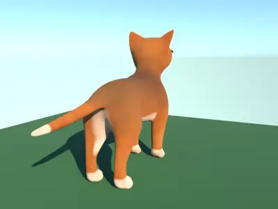 Cute cat  Low-poly 3D model