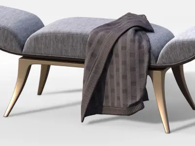 Classic Ottomans Bench 3D model