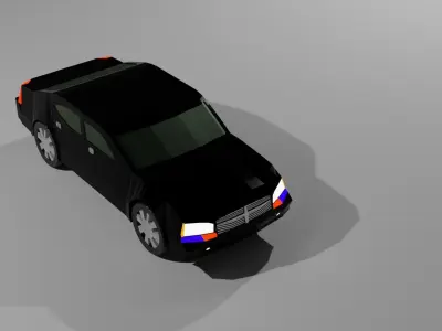 dodge charger 2007 3 cars   police - Fbi - Racing Low-poly 3D model