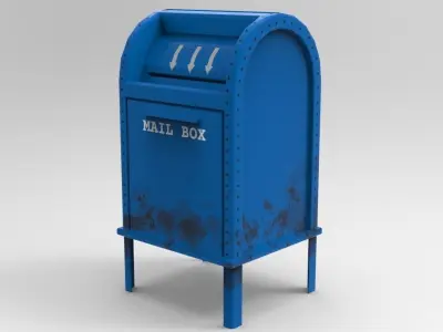 Game Ready MailBox PBR mail box Free low-poly 3D model