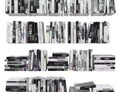 Books 150 pieces 2-6-4 Low-poly 3D model