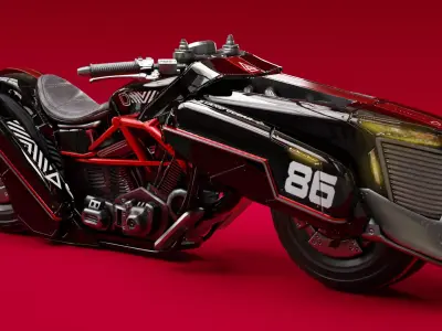 Stylized Futuristic Terry Motorcycle  Low-poly 3D model