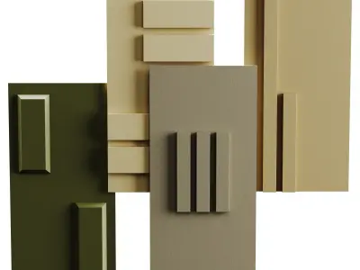 Helm set Low-poly 3D model