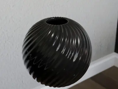 Golden Spiral Decorative Vase High-Quality 3D Model Low-poly 3D model