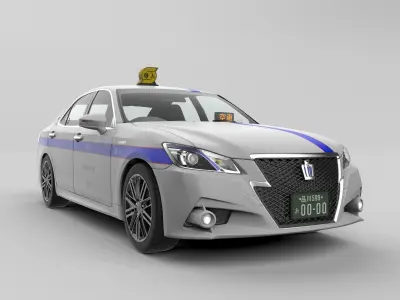 Japanese Taxi Kojin TOYOTA Crown Athlete2013 3D model