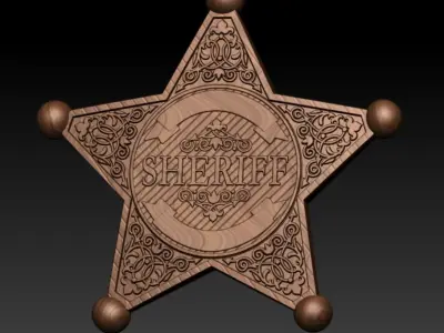 Sheriff badge   3D print model