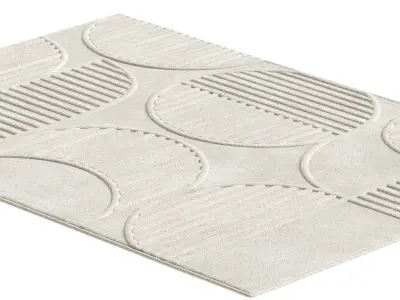 Lotus Leo Rug in Beige 3D model