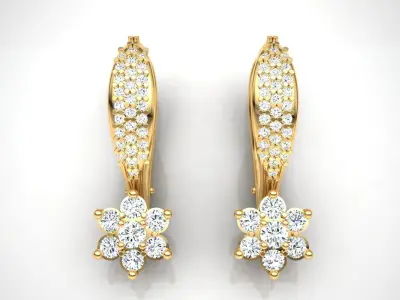 Earring E12 The luxury female earring with gems 3D print model