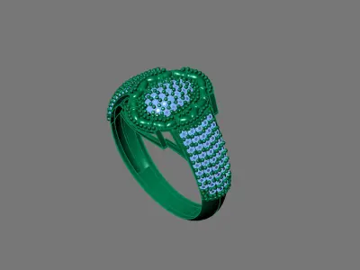 Gents Rings Diamond Men Ring STL 3DM 3D ready print model 3D print model