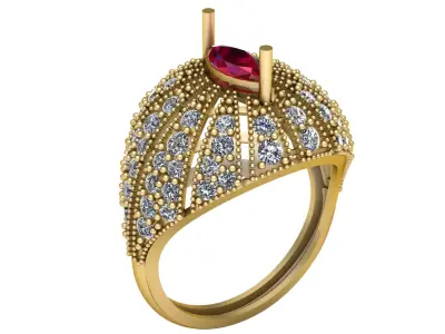 ANTIQUE LUXURY RING 3D PRINTABLE MODEL 3D print model