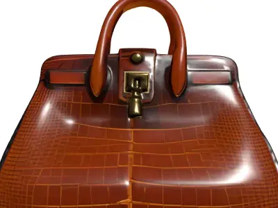 Luxury Crocodile Leather Handbag Low-poly 3D model