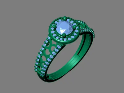Rings for Women Womens Rings Stone Ring Ready STL 3DM Models  3D print model 6