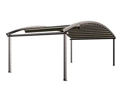 Motorized Pergola 4 worn steel 3D model