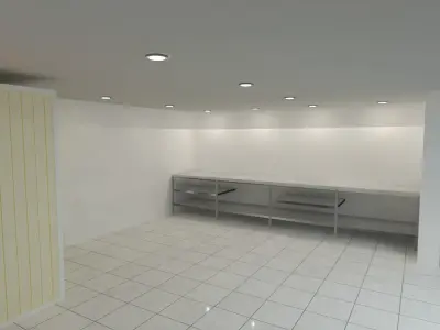 WORKSHOP empty room with tiled floor Free 3D model