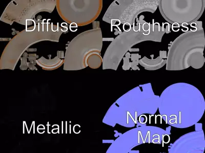 Vintage Bronze Vase model pack Low-poly 3D model