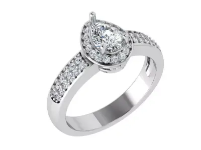 Pear Halo Ring 4164 3D print model