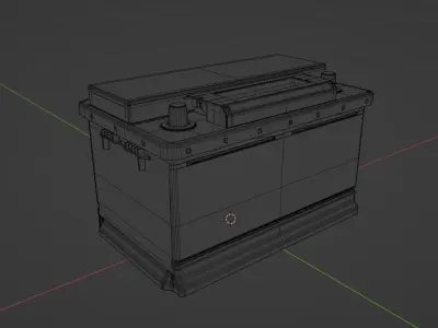 Car Battery Low-poly 3D model 5