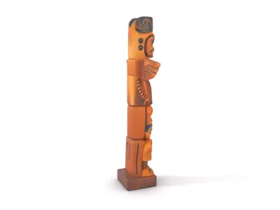 Wooden Totem Sculpture model pack Low-poly 3D model