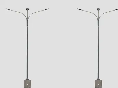6MT LIGHTING POLE-QUADRUPLE BENDING ARM 3D model