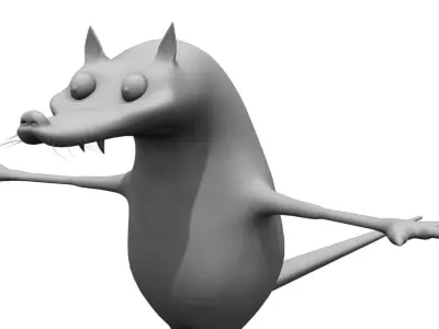 rat cartoon 3d model 3D model