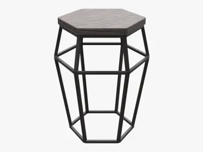 Hexagonal bar chair 01 3D model