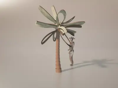 Conceptual palm tree S1Bv2 Low-poly 3D model