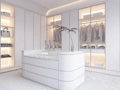 Cloakroom Dressing room 3D model