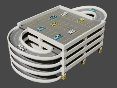 Parking Lot Model 2 Low-poly 3D model