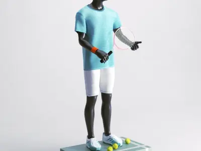 Tennis Man Mannequin 3D model